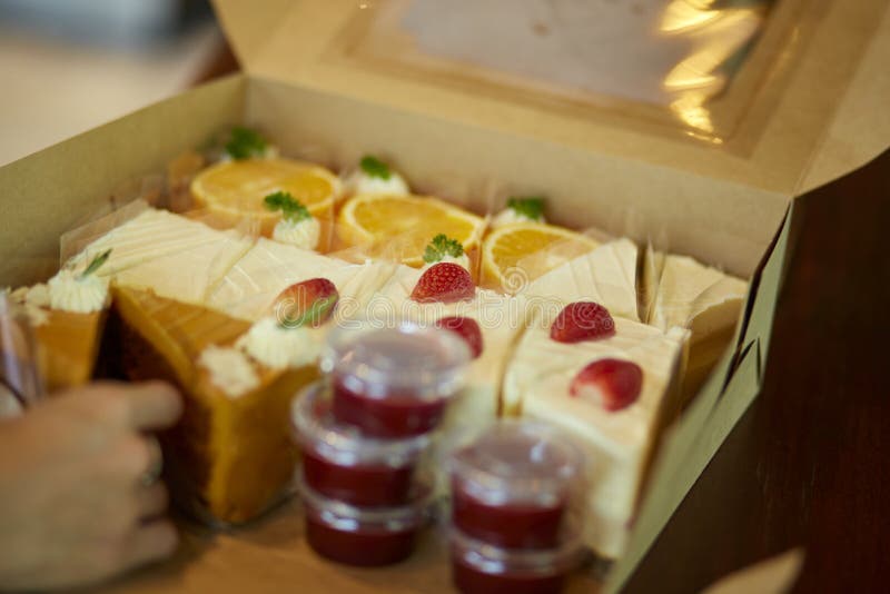 Various of Fruit Cake in the Box Stock Photo Image of fresh, delicious 155648928