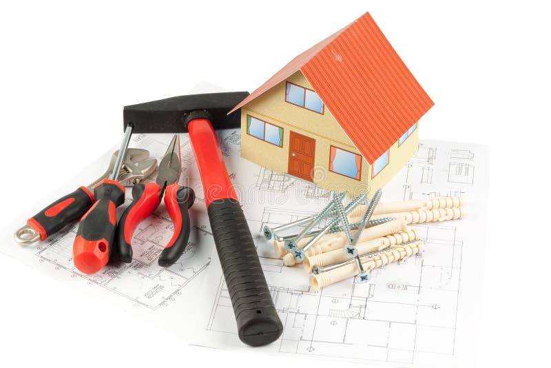 Various construction tools stock photos