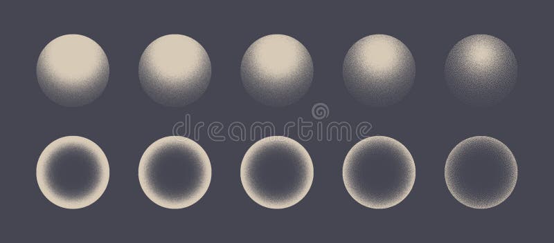 Various Degree Noise Grainy Sphere Vector Abstract Stipple Graphic Background