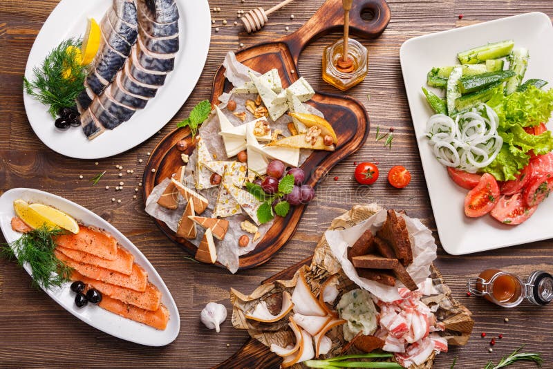 Various delicacies on the table