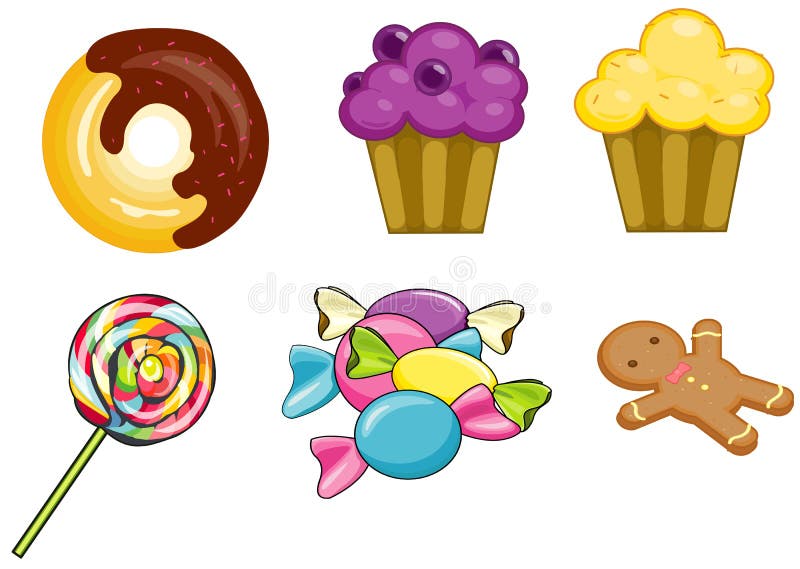 Various desserts vector illustration