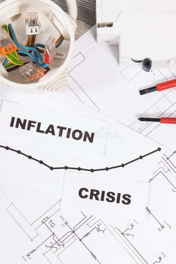 Various Electrical Components, Work Tools, Electric Construction Diagrams of House, Inscriptions