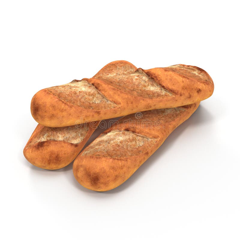 Various of French Baguettes Isolated on White Stock Photo Image of