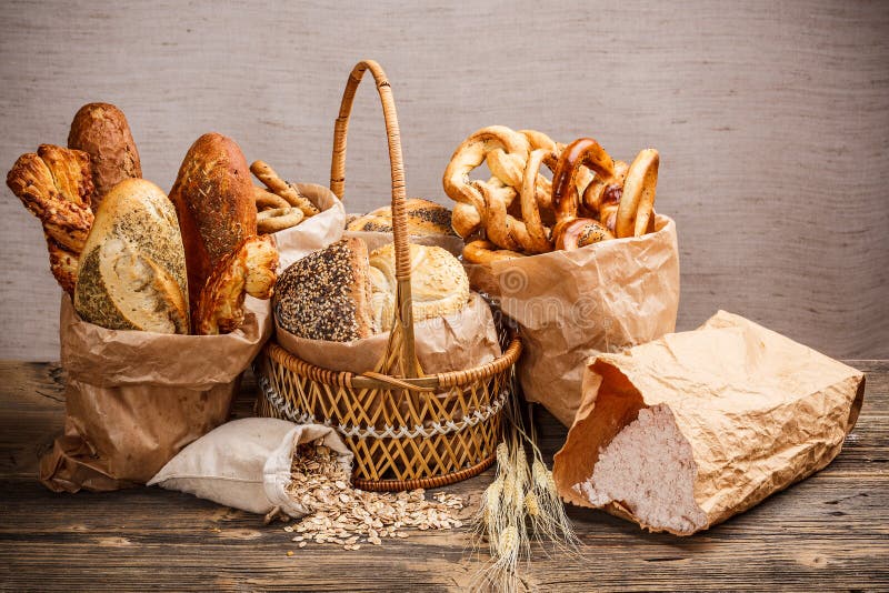 Various fresh baked goods stock photo. Image of loaf 28658566