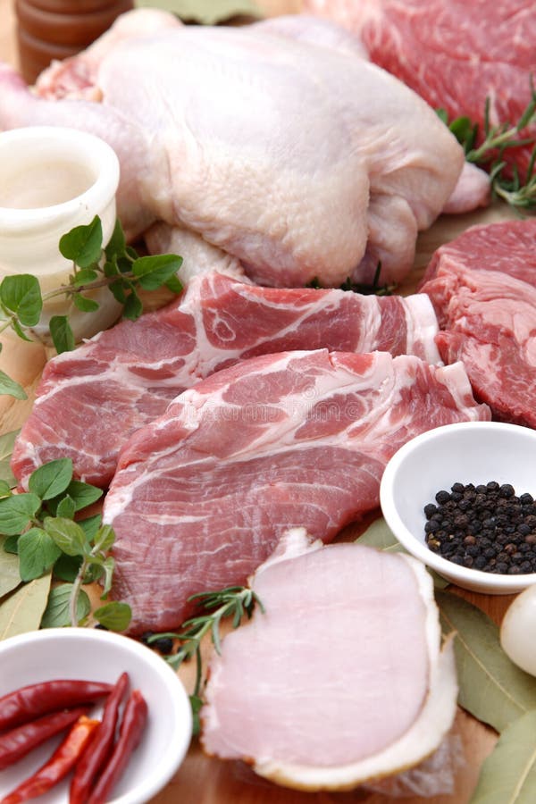 Various Fresh Meats stock photo. Image of meat, spice 43901252