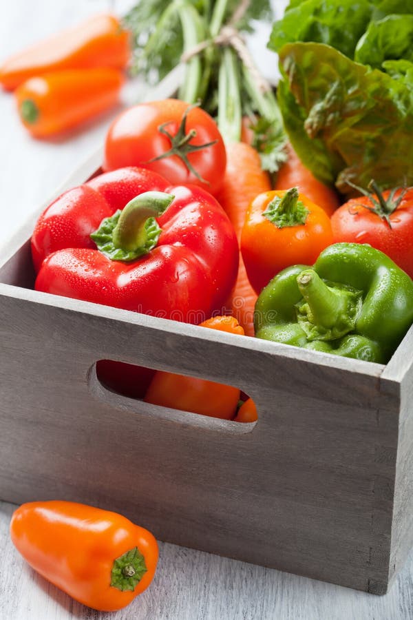 Various Fresh Vegetable in Box Stock Photo Image of closeup, tasty