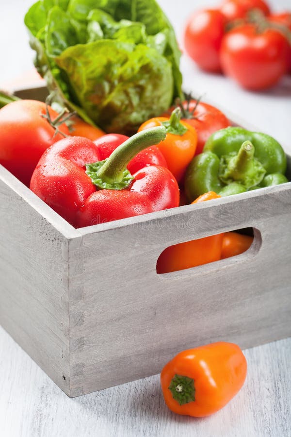 Various Fresh Vegetable in Box Stock Photo Image of rustic, tasty