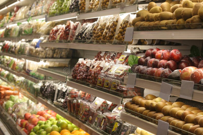 Various frozen food at supermarket case