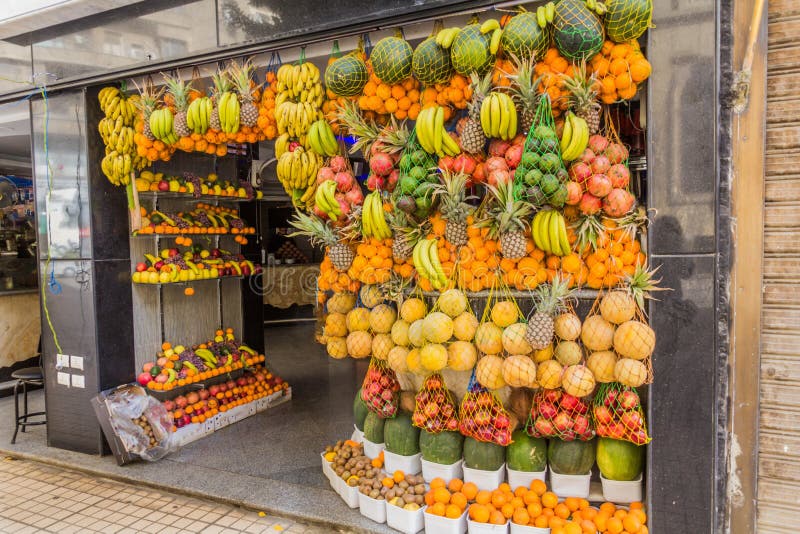Various Fruits at a Juice Store in Cairo, Egy Stock Photo Image of