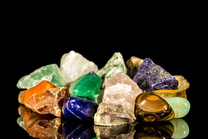 Various Gemstones, Uncut and Tumble Finishing Stock Photo Image of