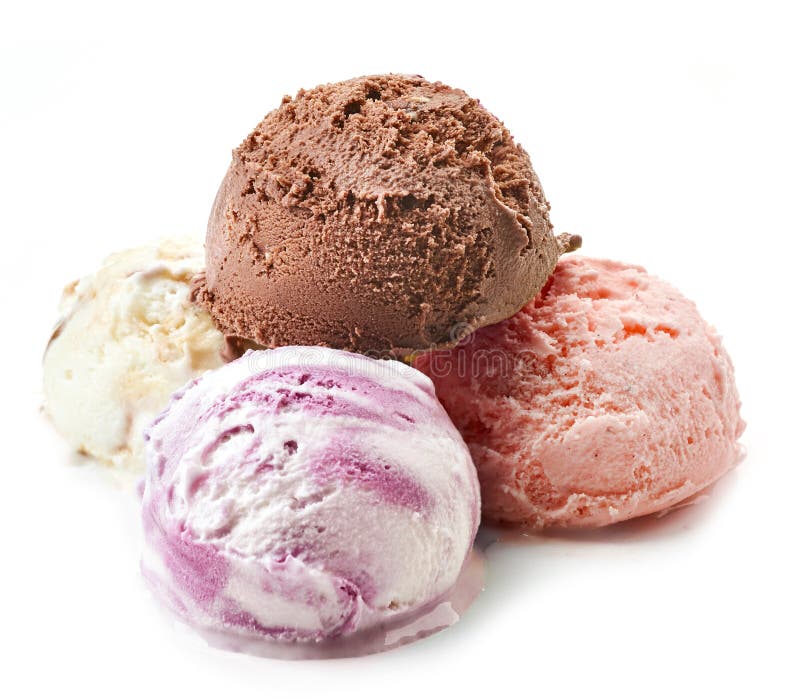 Various ice cream balls stock photo. Image of flavor 30714236