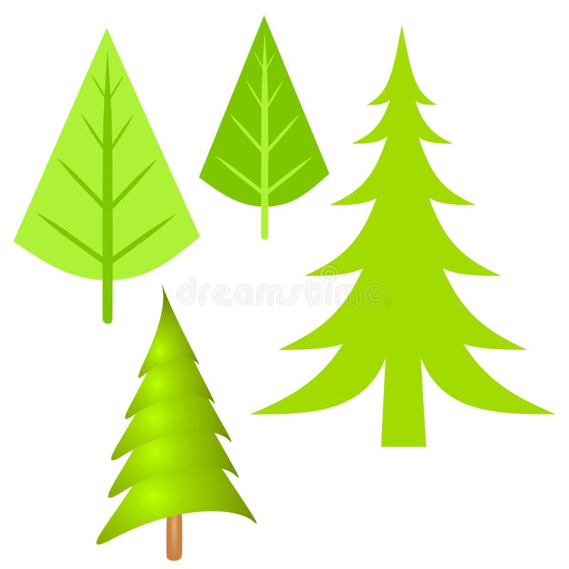 Various Isolated Tree Clip Art