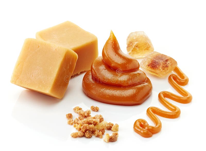 Various kinds of caramel royalty free stock image