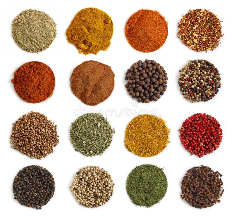 Various kinds of spices royalty free stock images