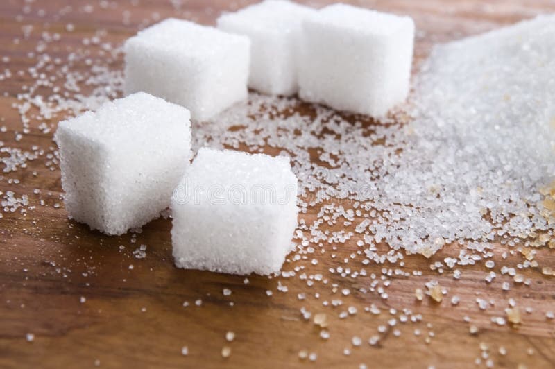 Various kinds of sugar close up royalty free stock images