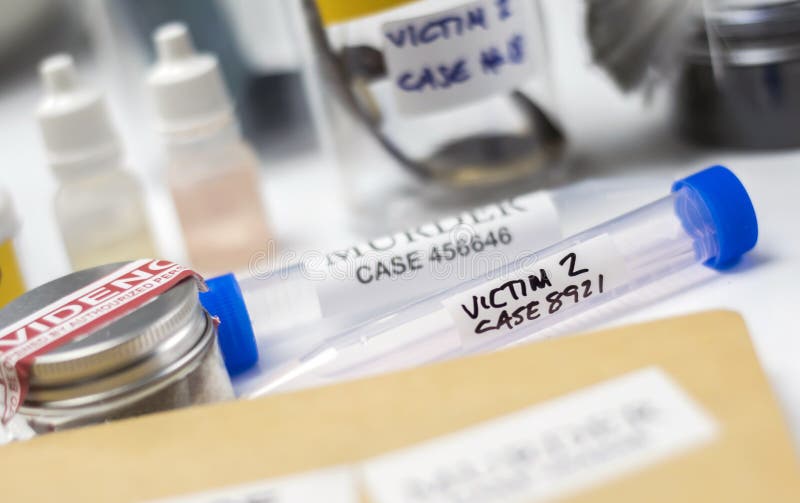 Various laboratory tests forensic equipment, conceptual image