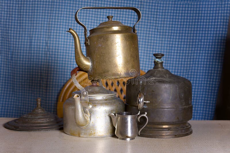 Various Old Tea Kettles stock image. Image of home, kettles 93720567