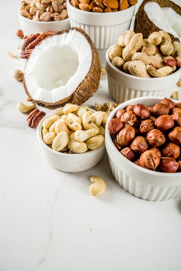 Various organic nuts stock photo. Image of appetizer 129540876