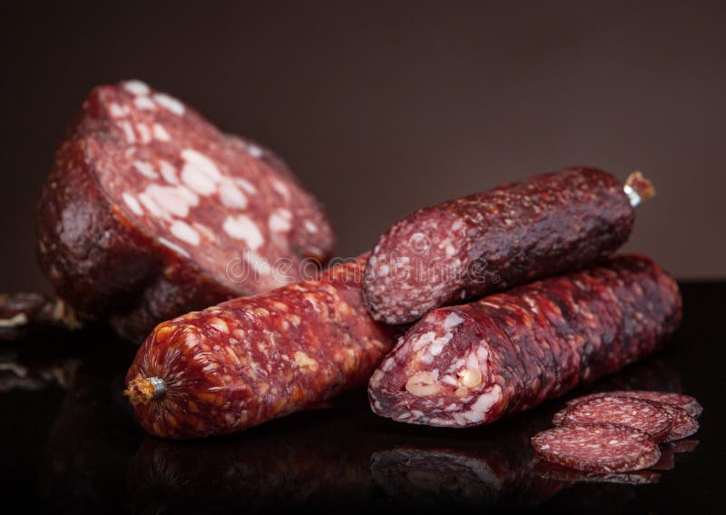 Salami sausages stock image. Image of ingredient, cuisine 28564471