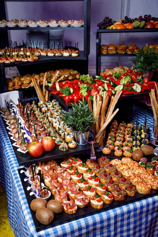Various Small Snacks at the Banquet Event Stock Image Image of dish