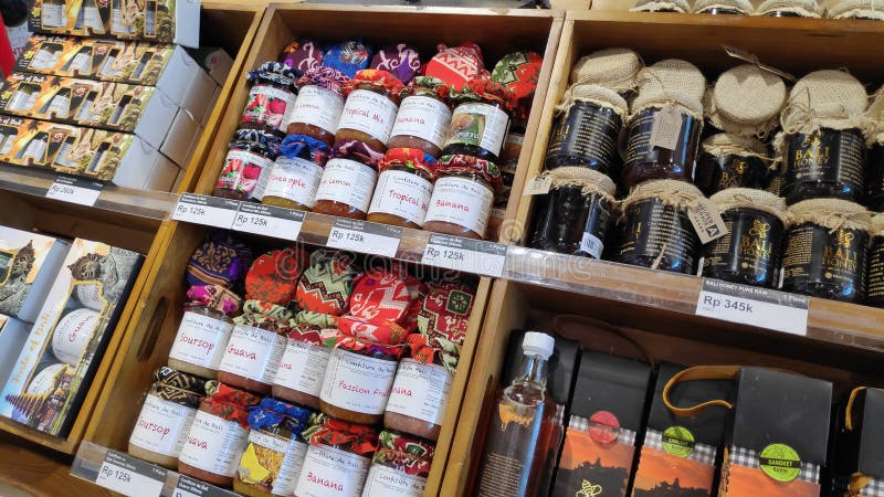 Various Snacks in Packages Sold at Supermarket in Bali, Indonesia