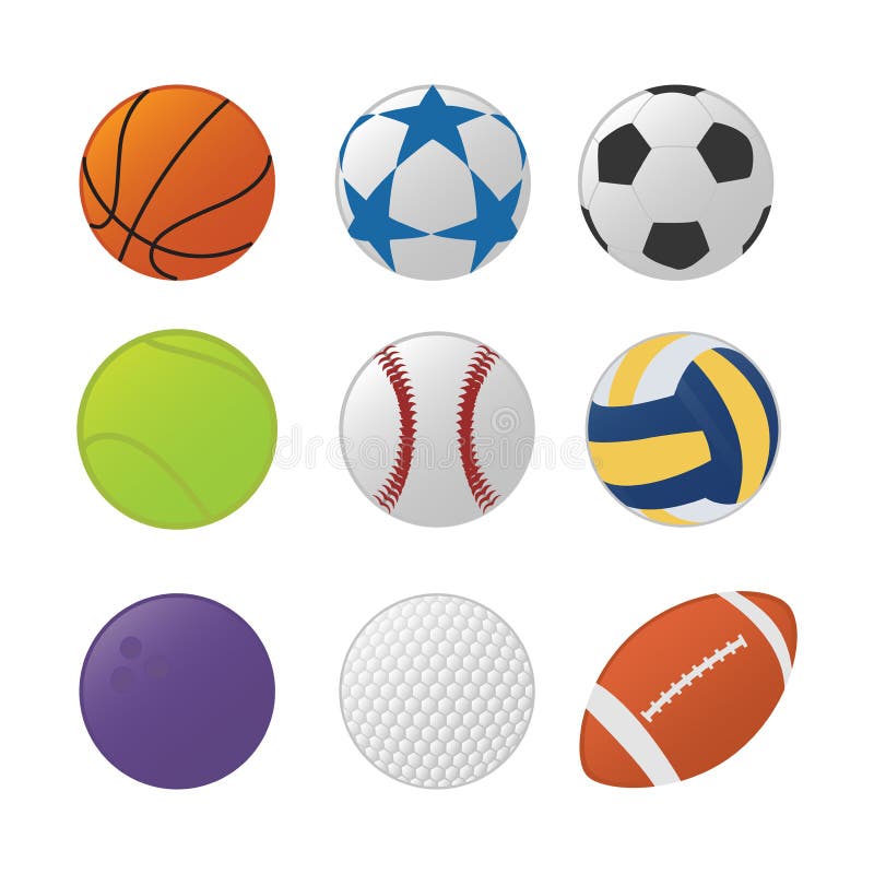 Various Sport Ball Set Collection With Various Type Sports And Colorfull Type Vector Stock Illustration Illustration Of Concept Sphere