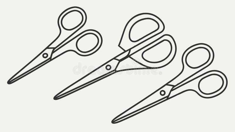 Various Styles of Sharp Scissors Tools, vector design Generative AI royalty free illustration