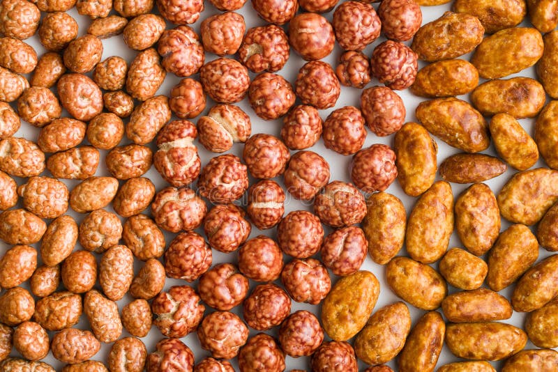 Various Sugared Nuts. Crispy Sugared Nuts. Oriental Sweets with a