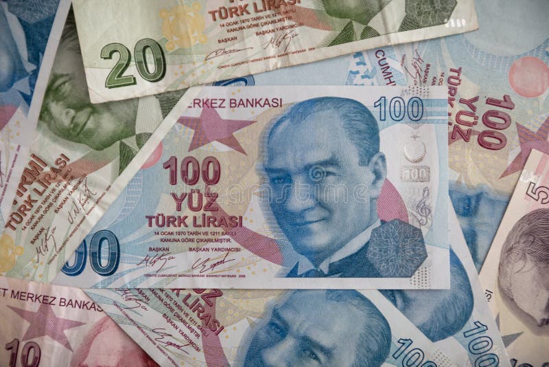 Various Turkish Lira Banknotes Stock Photo - Image of currency ...