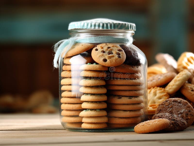 https://thumbs.dreamstime.com/b/various-types-biscuits-kept-transparent-glass-jars-kitchen-table-sealed-to-preserve-crispness-freshness-282420616.jpg