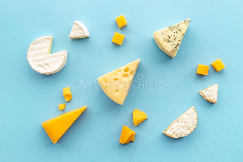 Various Types of Cheese Brie and Blue Cheese with Parmesan Stock Photo Image of piece