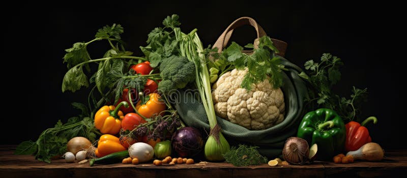 Various vegetables displayed on table, ready to be used in a recipe or dish stock images