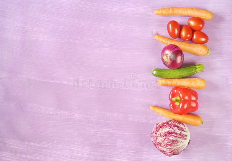 Various vegetables, flat lay royalty free stock photo