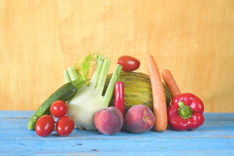 Various vegetables and fruit royalty free stock image