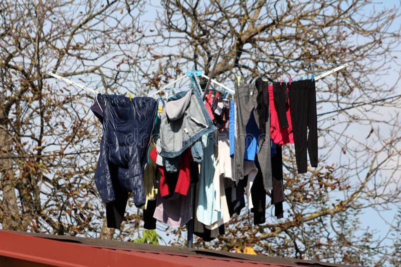 Clothes Drying in Mediterranean Street Stock Image Image of buildings