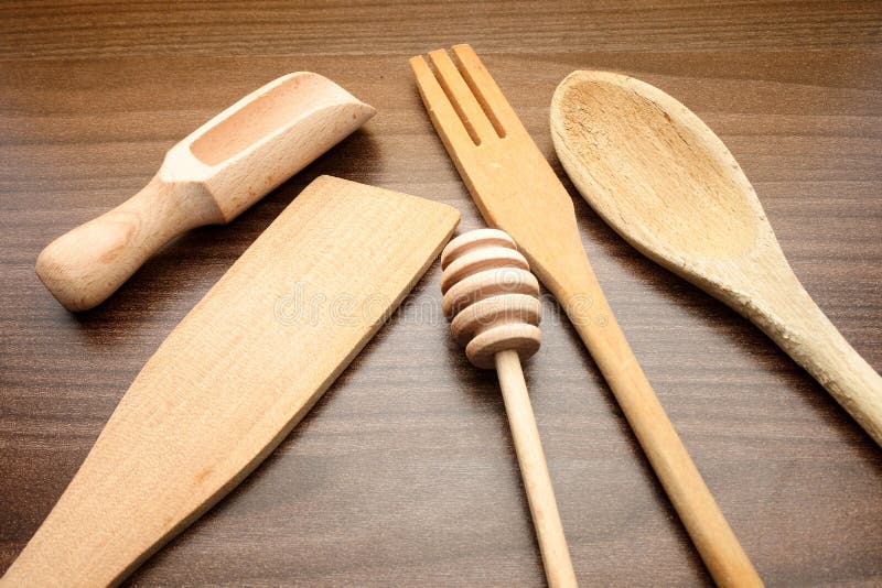 Various Wooden Kitchen Tools Stock Photo Image of bailer, equipment