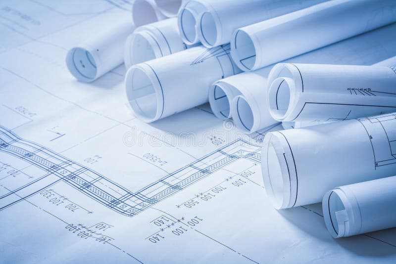 Variété de dessins de construction d'ingénierie image stock Variété de dessins de construction d'ingénierie image stock
