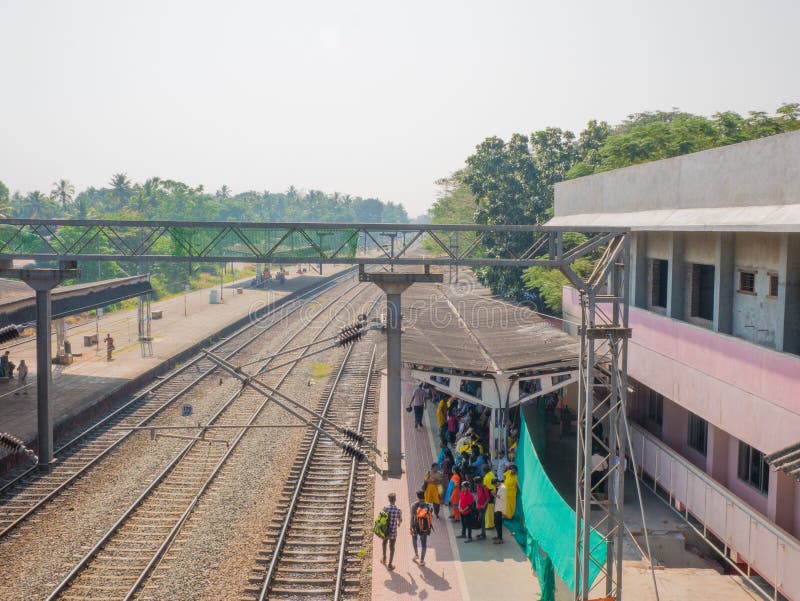 Varkala train station, Kerala, India stock images Varkala train station, Kerala, India stock images