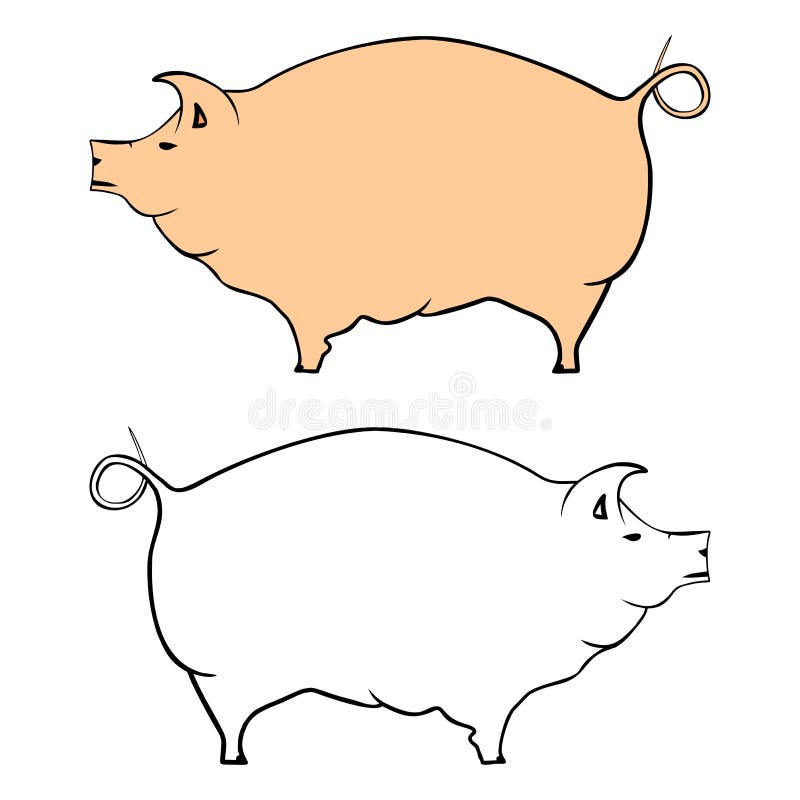 Varkenssilhouet vector illustratie