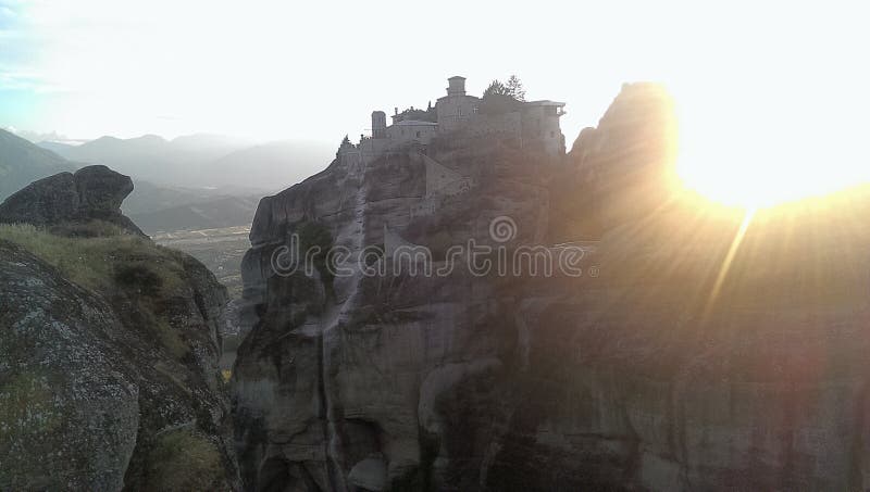 Varlaam Monastery at sunset royalty free stock image Varlaam Monastery at sunset royalty free stock image