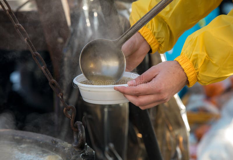 Warm food for the poor and homeless. Warm food for the poor and homeless