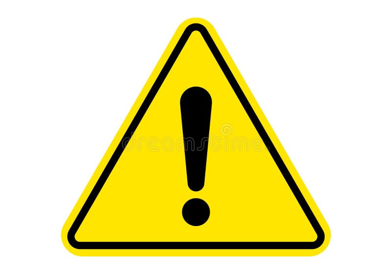 Varningsskylt varningskomponent Varningsskylt Varningsvarningsklocka gul triangelikon