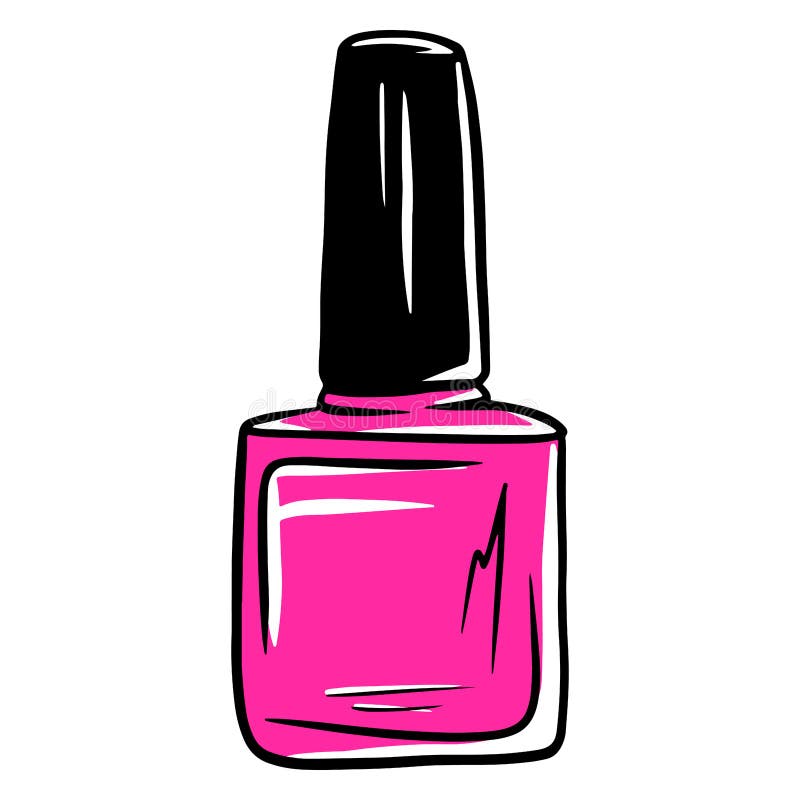 Varnish Bottle. Pink Nail Polish. Manicure. Cartoon Style. Stock Vector ...