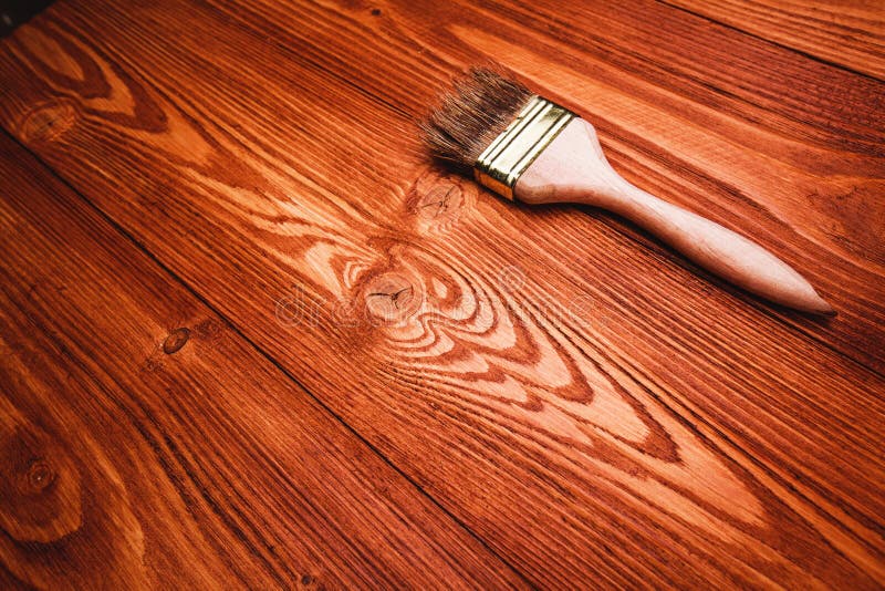 Varnished a wooden shelf stock photo. Image of brown 66165444