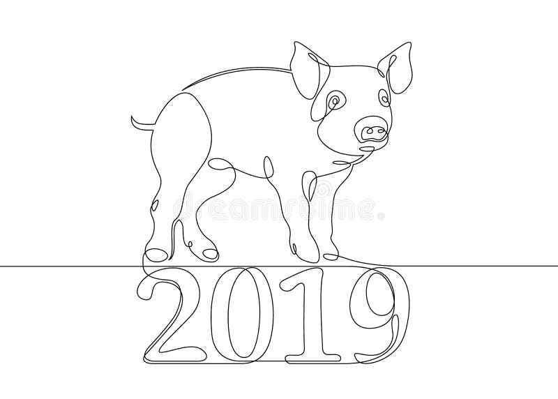 Varrão chinês do porco do calendário ilustração royalty free Varrão chinês do porco do calendário ilustração royalty free