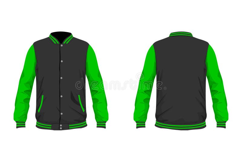 Download Varsity Jacket Grey And Green Mockup Stock Vector ...