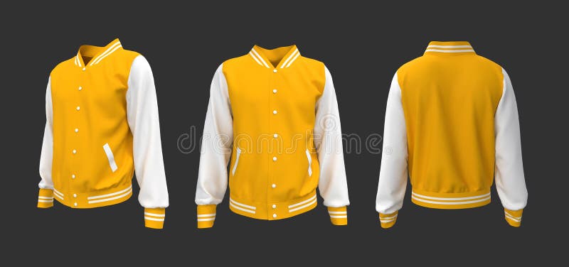 Download Varsity Jacket Mockup In Front Side And Back Views Stock Illustration Illustration Of Casual Male 205402093