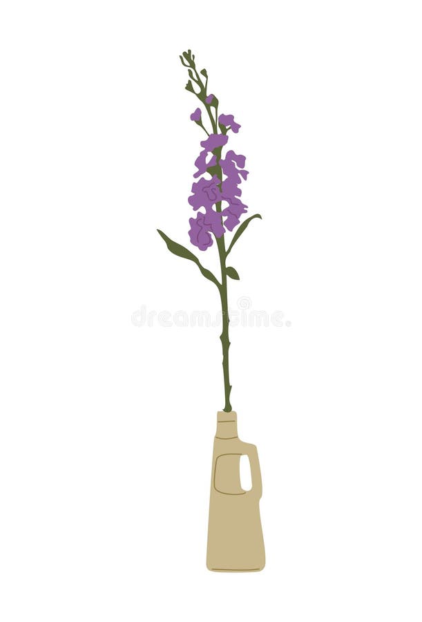 Vas med larkspur-blommans vektor isolerad på vitt vektor illustrationer