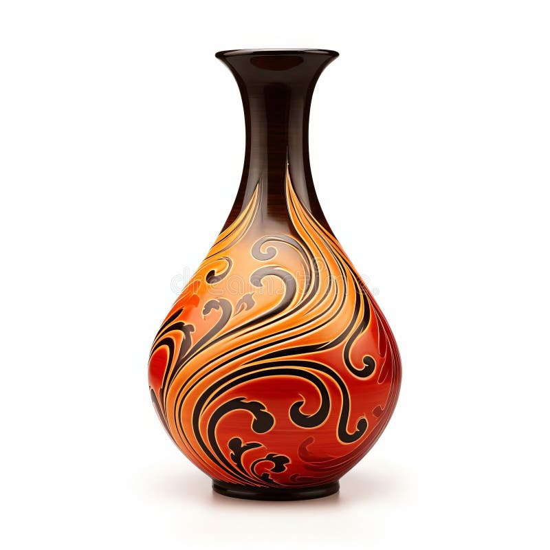 Elegant Hand-painted Vase On White Background Photography royalty free illustration