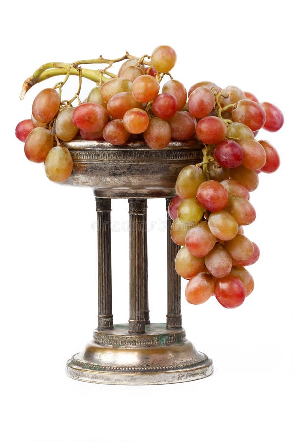 Clusters of Yellow and Black Grapes in a Basket Stock Image Image of